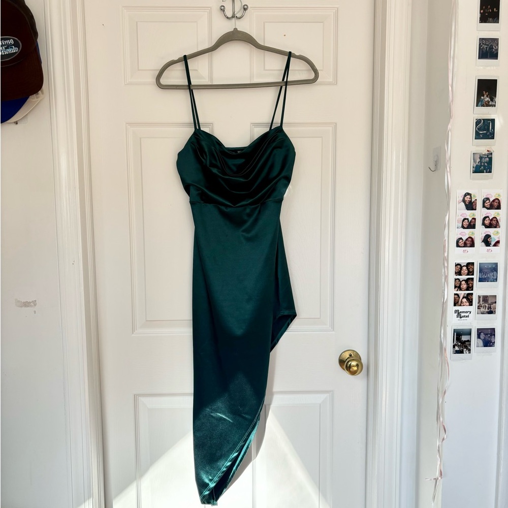 Windsor Elegant Green Satin Dress